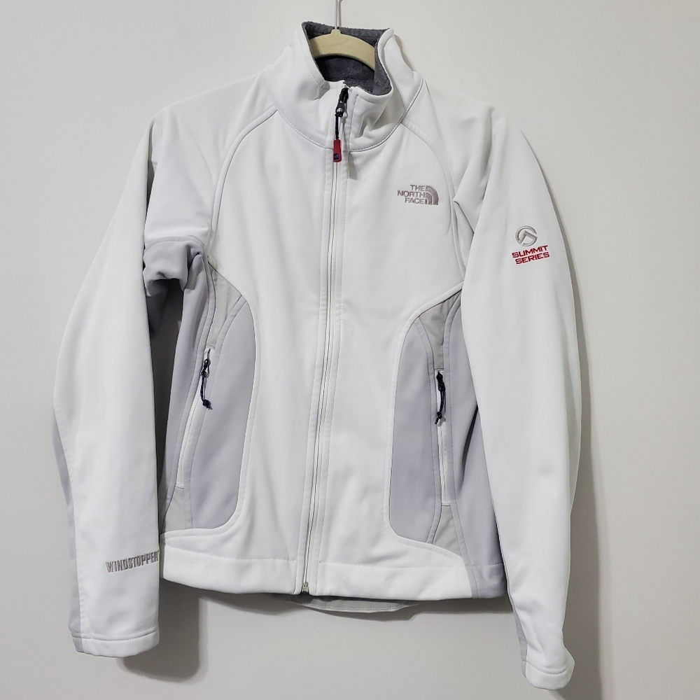The North Face Women's Summit Series Soft Shell Apex Jacket White Gray Women XS